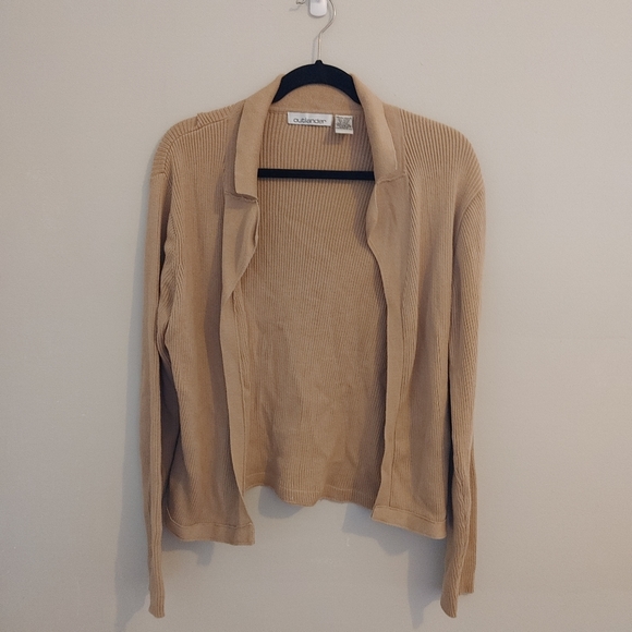 Outlander Cream/Tan Cotton Cardigan - Size M - Picture 2 of 12